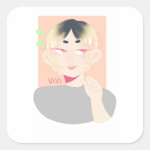 Kenma Kozume Fyrkantigt Klistermärke