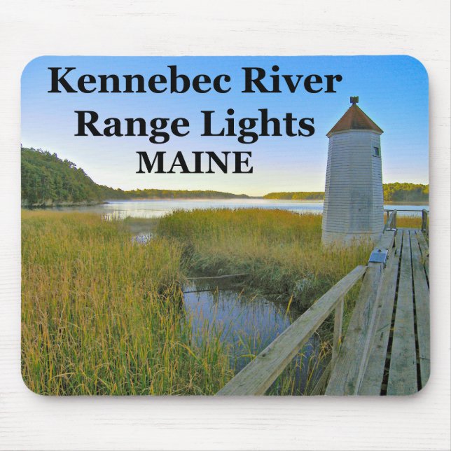 Kennebec River Range Ljus, Maine Mousepad Musmatta (Framsidan)