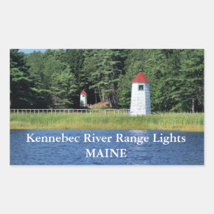 Kennebec River Range Ljus, Maine Stickers Rektangulärt Klistermärke