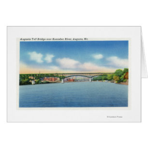 Kennebec River View of the Augusta Toll Bridge Hälsningskort