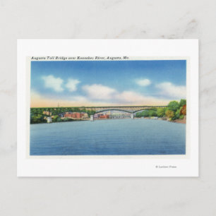 Kennebec River View of the Augusta Toll Bridge Vykort