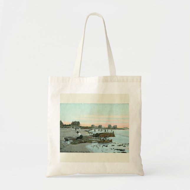 Kennebunk Beach, Maine 1915 Vintage Stil Tygkasse (Framsidan)