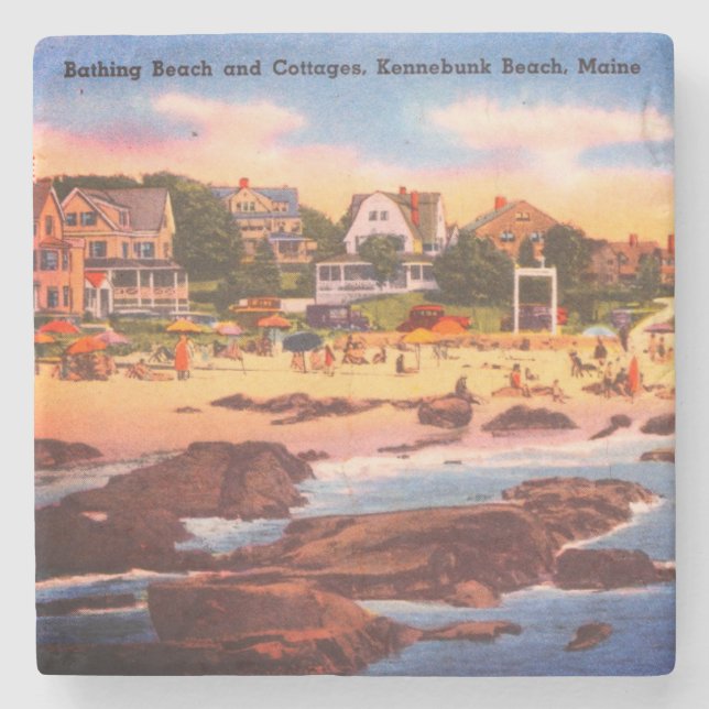 Kennebunk Beach, Maine Vintage Cottages Photo Stenunderlägg (Framsidan)