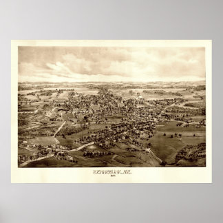 Kennebunk, Maine Birds Öga View, 1895 Poster