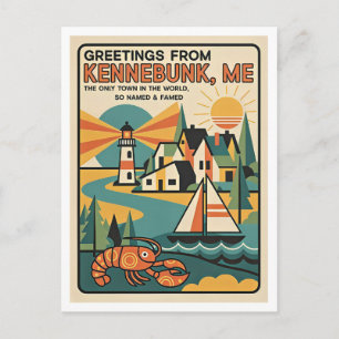 Kennebunk Maine Retrokonsttryck Vykort