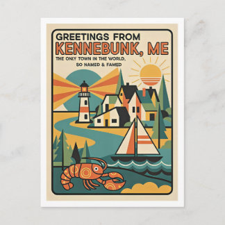 Kennebunk Maine Retrokonsttryck Vykort
