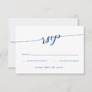 Kennebunkport Collection Modern Navy Blue Script OSA Kort