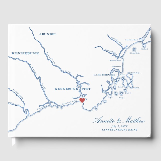Kennebunkport Maine Bröllop Gästböcker (Framsida)