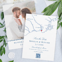 Kennebunkport Maine Elegant karta QR-kod Bröllop
