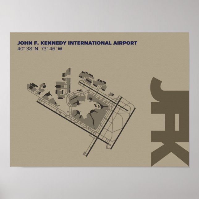 Kennedy Airport (JFK) Diagram Poster (Framsidan)