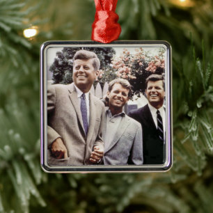 Kennedy Brothers, President John, Robert & Ted Julgransprydnad Metall