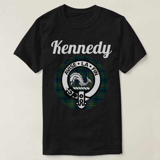 Kennedy Clan Scottish Name Coat Of Arms Tartan  T Shirt (Design framsida)