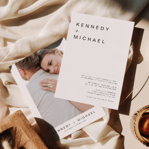 KENNEDY Classic Modern Minimalist Photo Bröllop Inbjudningar