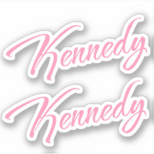Kennedy Decorative Namn i Rosa x2 Sticker Klistermärken