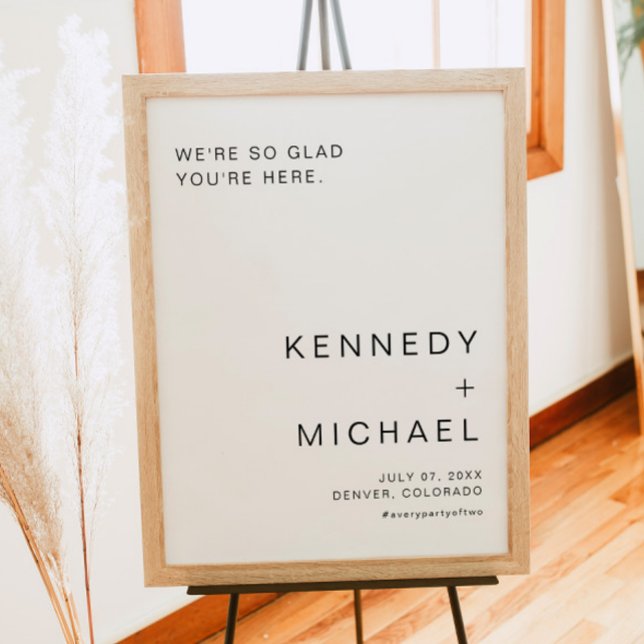 KENNEDY Enkel Modern Minimalistisk Bröllops Hälsni Poster (Skapare uppladdad)