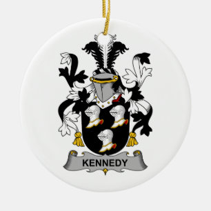 Kennedy familjvapensköld julgransprydnad keramik