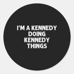 Kennedy Gift Funny Surname Family Träd Birthday Re Runt Klistermärke