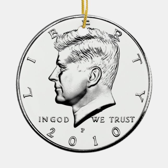 KENNEDY HALF DOLLAR JULGRANSPRYDNAD KERAMIK (Framsidan)