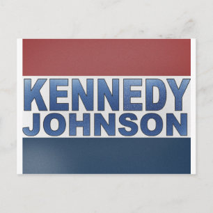 Kennedy Johnson Kampanj Vykort