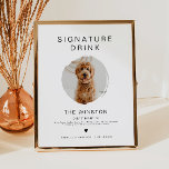KENNEDY Minimalist 1 Photo Pet Namnteckning Drink  Poster<br><div class="desc">Den här namnteckning dryckesskylten har en fotoplats och en modern minimalistisk design. Ändra enkelt teckensnittet och bakgrunden till färg för att matcha din händelse. Detta tecken är perfekt för att lägga till antingen ett foto av brudgummen,  brudgummen,  njurarna eller ditt favorithusdjur.</div>