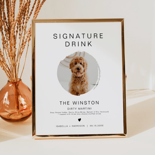 KENNEDY Minimalist 1 Photo Pet Namnteckning Drink  Poster (Skapare uppladdad)