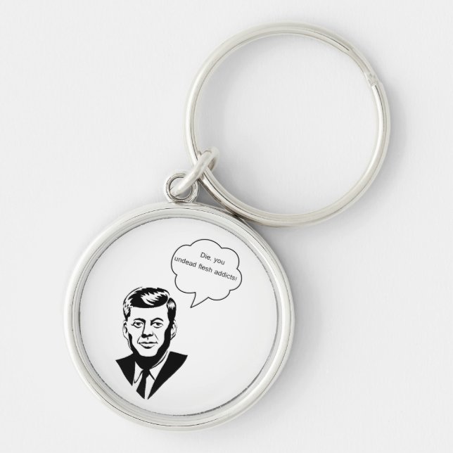 kennedy missbrukar keychain rund silverfärgad nyckelring (Framsidan)