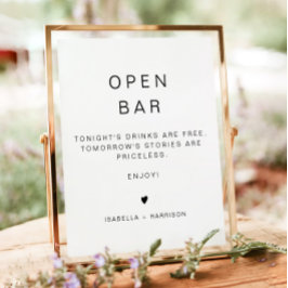 KENNEDY Modern Minimalist Open Pub Drink Poster
