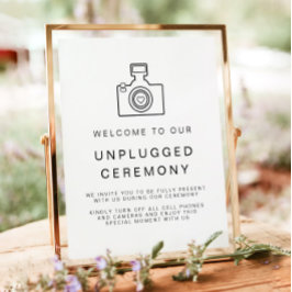 KENNEDY Modern Unplugged Ceremony Bröllop-tecken Poster