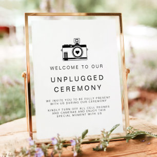 KENNEDY Modern Unplugged Ceremony Bröllop-tecken Poster