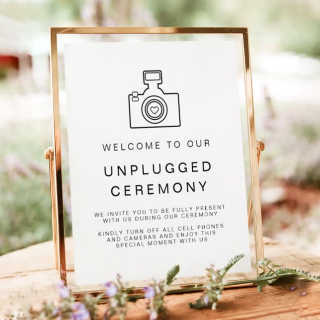 KENNEDY Modern Unplugged Ceremony Bröllop-tecken Poster (Skapare uppladdad)