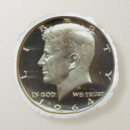 Kennedy myntar den halva dollaren rundakudden rund kudde