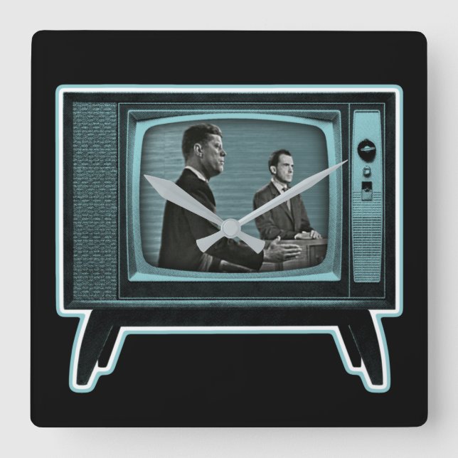 Kennedy Nixon 1960 TV-debatt Fyrkantig Klocka (Framsida)