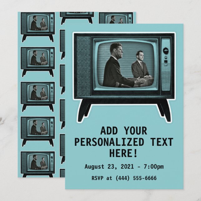 Kennedy Nixon 1960 TV-debatt Inbjudningar (Fram/baksida)