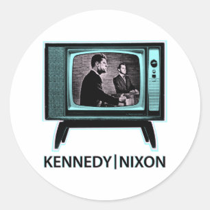 Kennedy Nixon debatt 1960 Runt Klistermärke