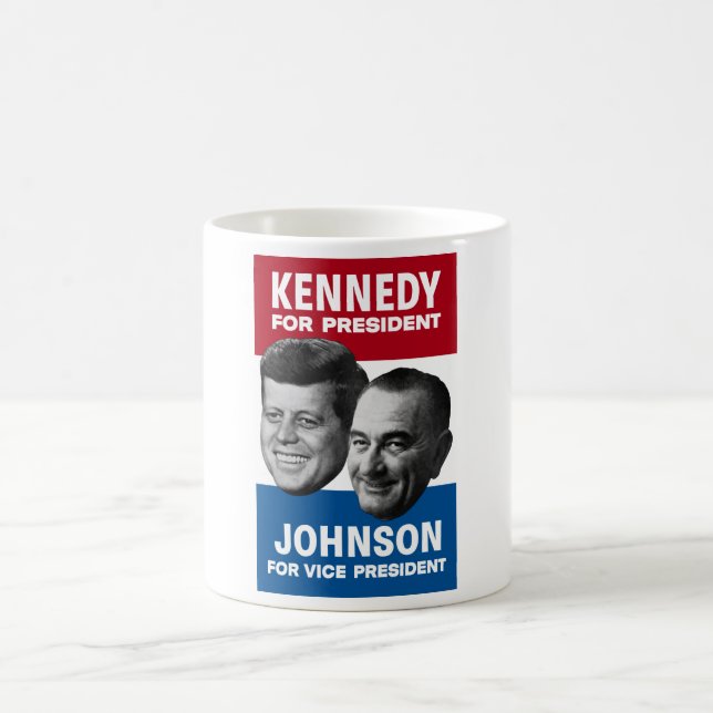Kennedy och Johnson valplakat 1960 Kaffemugg (Center)