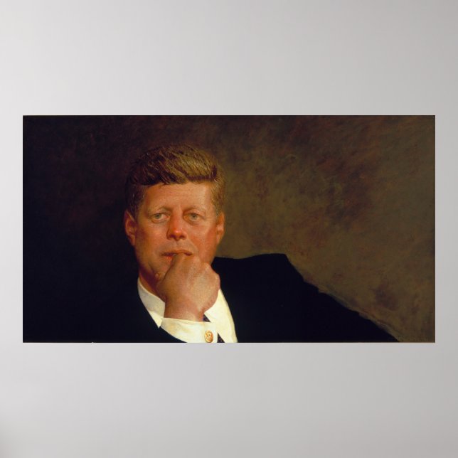 Kennedy Porträtt i Bidens Vita hus Poster (Framsidan)
