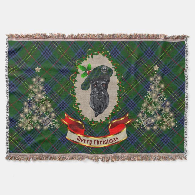 Kennedy Scottie Hund jul Throw Blanket Filt (Framsidan)