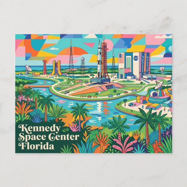 Kennedy Space Center Florida Vykort (Framsida)