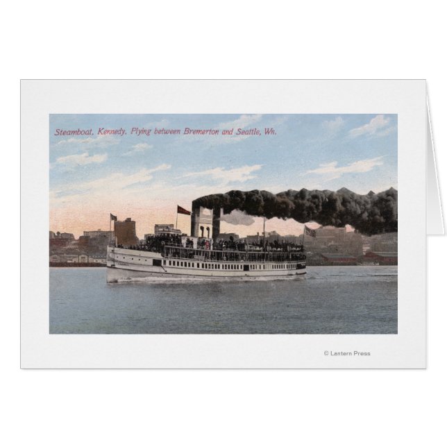 Kennedy Steamboat Lämnar för Bremerton Hälsningskort (Framsidan Horizontal)
