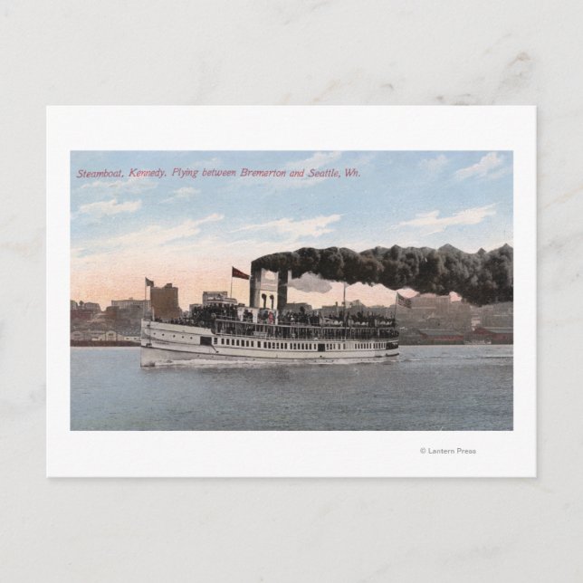 Kennedy Steamboat Lämnar för Bremerton Vykort (Framsida)