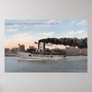 Kennedy Steamboat som lämnar för Bremerton Poster