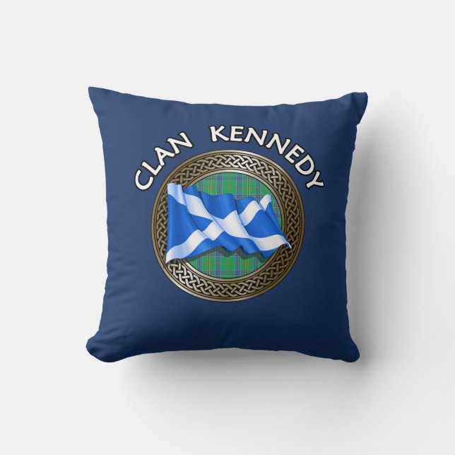 Kennedyklanens tartan-knut och flagga kudde (Framsida)