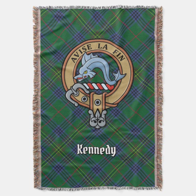 Kennedyklanens vapen över tartan filt (Framsidan Vertikal)