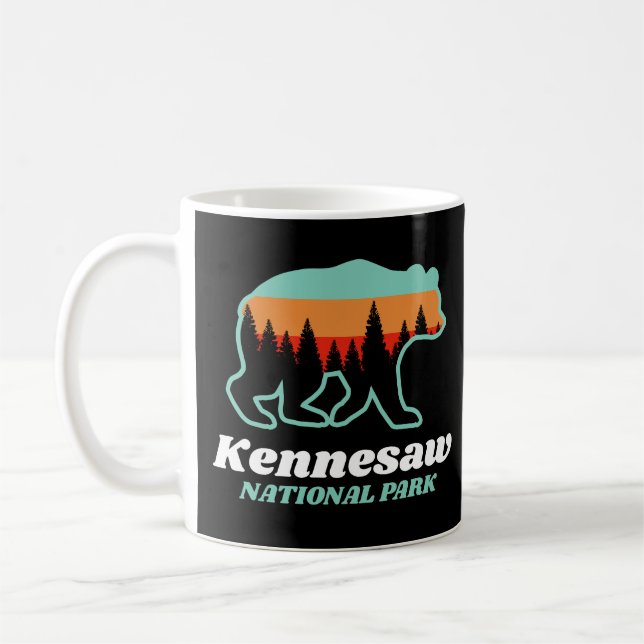 Kennesaw National Park Georgia Bear Retro Gift Kaffemugg (Vänster)