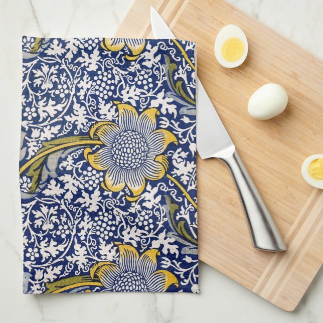 Kennet av William Morris, vintage textilkonst Kökshandduk (Vikt i Fjärdedel)