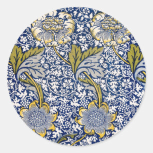 Kennet av William Morris, Vintage textilkonst Runt Klistermärke