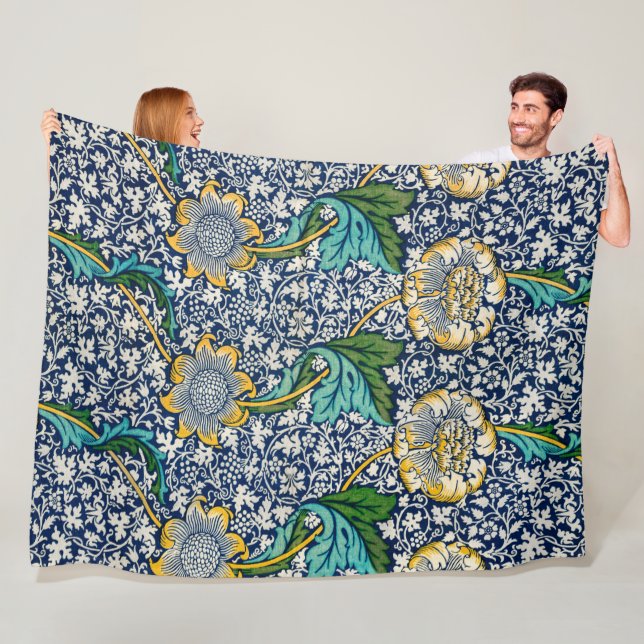 Kennet Mönster (av William Morris) Fleecefilt (På plats)