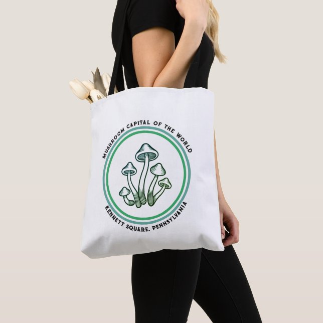 Kennett Square Mushroom Capital Souvenir Tote Bag Tygkasse (Närbild)