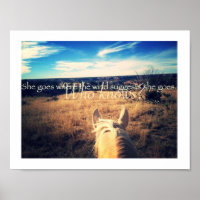 Kenny Chesney Land Western Cowgirl Horse Poster
