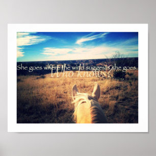 Kenny Chesney Land Western Cowgirl Horse Poster